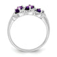 Sterling Silver Rhodium Amethyst & Diamond Ring