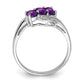 Sterling Silver Rhodium Amethyst & Diamond Ring