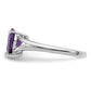 Sterling Silver Rhodium Amethyst Ring