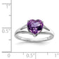 Sterling Silver Rhodium Amethyst Ring