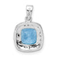 Sterling Silver Rhodium Light Swiss Blue Topaz Pendant