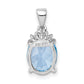 Sterling Silver Rhodium-Plated Sky Blue Topaz Diamond Pendant