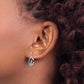 Sterling Silver Rhodium-Plated Blue Topaz And Diamond Post Earrings