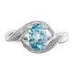 Sterling Silver Rhodium Swiss Blue Topaz & Diamond Ring