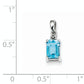 Sterling Silver Rhodium-Plated Light Swiss Blue Topaz & Diamond Pendant