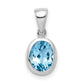 Sterling Silver Rhodium Light Swiss Blue Topaz Pendant