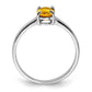 Sterling Silver Rhodium Citrine Ring