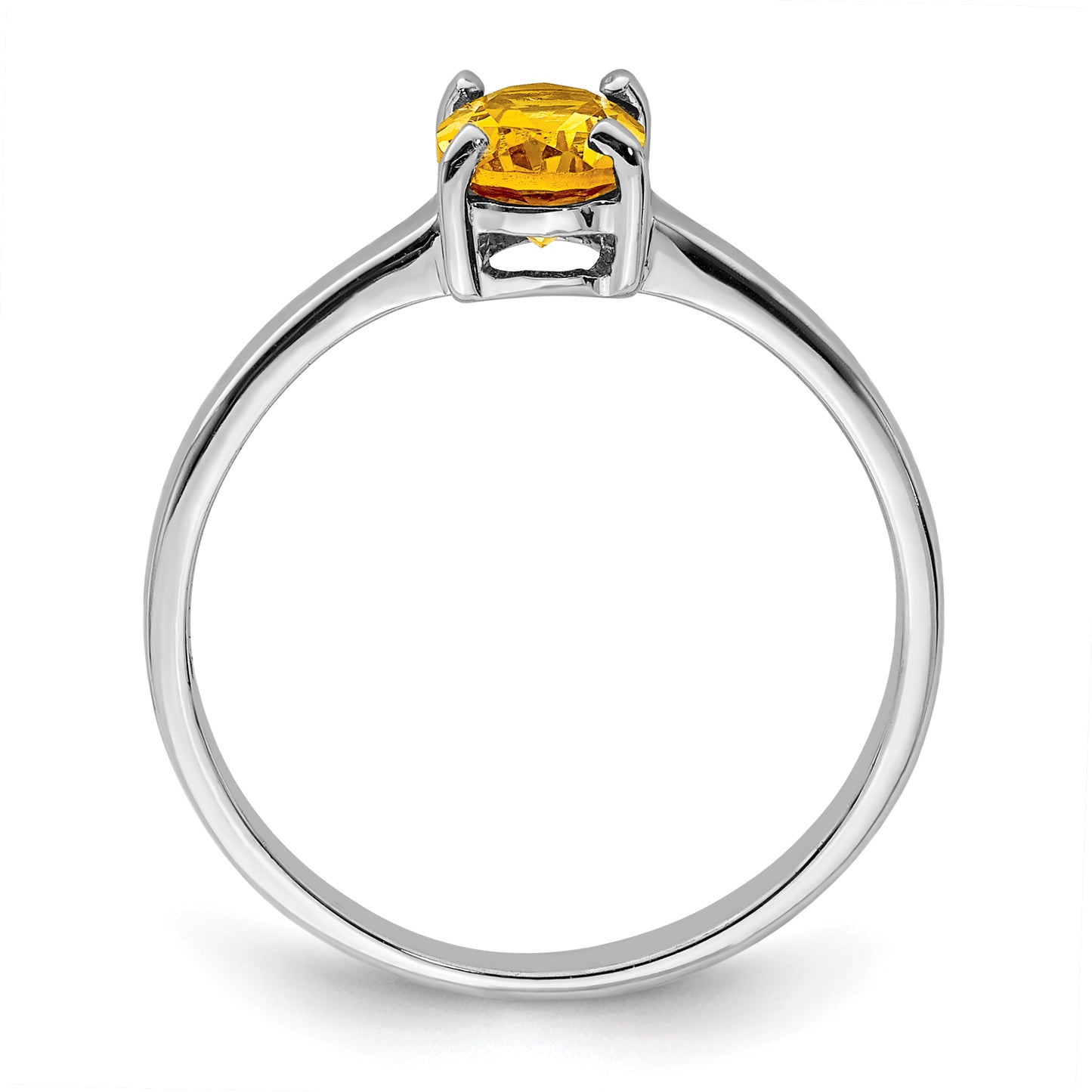 Sterling Silver Rhodium Citrine Ring