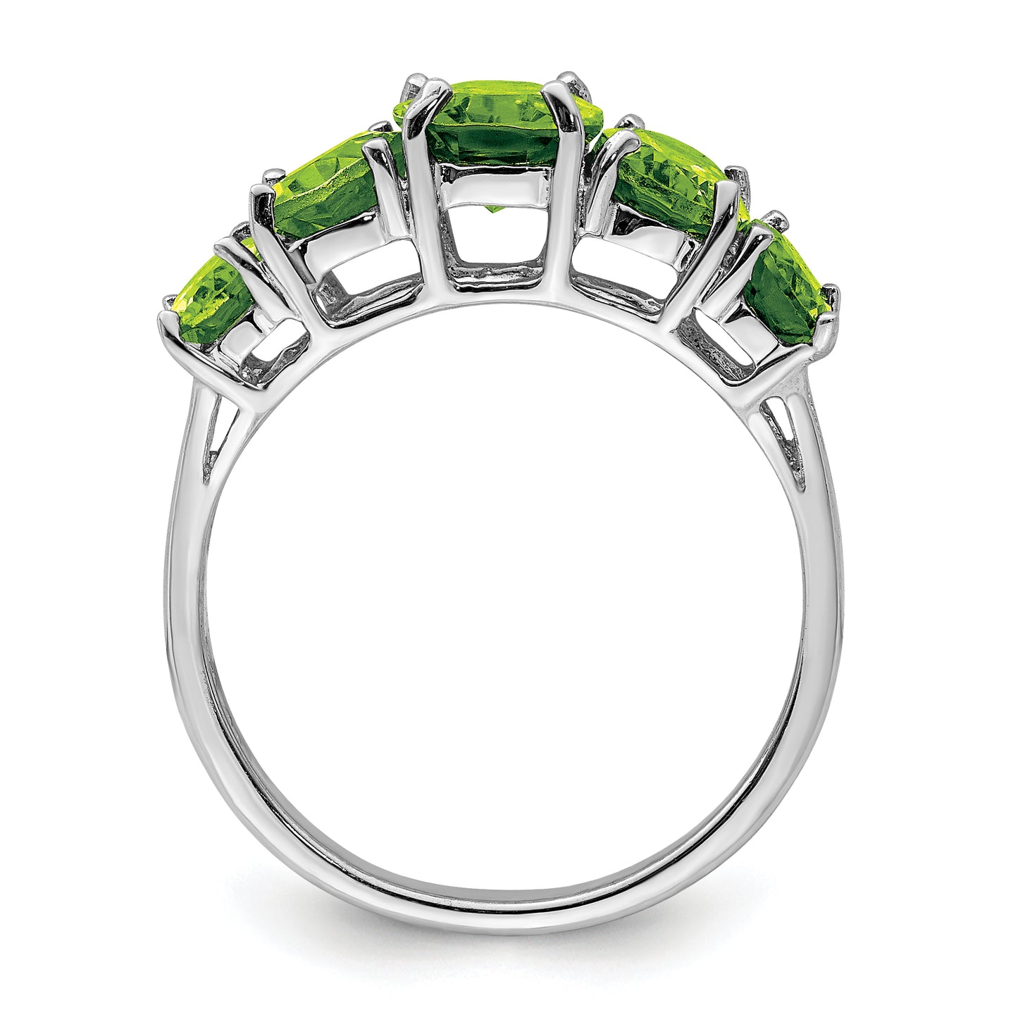 Sterling Silver Rhodium Peridot Ring