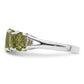 Sterling Silver Rhodium Peridot Ring