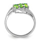 Sterling Silver Rhodium Peridot & Diamond Ring