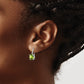 Sterling Silver Rhodium Plated Peridot Wire Earrings