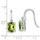 Sterling Silver Rhodium Plated Peridot Wire Earrings