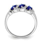 Sterling Silver Rhodium-Plated Sapphire & Diamond Ring