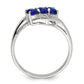 Sterling Silver Rhodium-Plated Sapphire & Diamond Ring