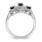 Sterling Silver Rhodium-Plated Sapphire & Diamond Ring