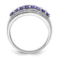 Sterling Silver Rhodium Tanzanite & Diam. Ring