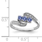 Sterling Silver Rhodium Tanzanite & Diam. Ring