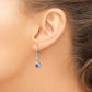 Sterling Silver Rhodium-Plated Tanzanite Lever Back Earrings