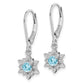 Sterling Silver Rhodium-Plated Diamond And Blue Topaz Earrings