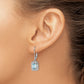 Sterling Silver Rhodium-Plated Diamond And Blue Topaz Earrings