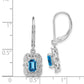 Sterling Silver Rhodium-Plated Diamond And Blue Topaz Earrings