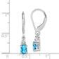 Sterling Silver Rhodium-Plated Diamond And Blue Topaz Earrings