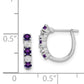 Sterling Silver Rhodium-Plated Amethyst And Diamond Earrings