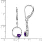 Sterling Silver Rhodium-Plated Amethyst And Diamond Earrings