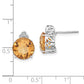 Sterling Silver Citrine And White Topaz Round Post Earrings