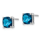 Sterling Silver Rhodium Plated London Blue Topaz Post Earrings