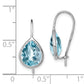 Sterling Silver Rhodium Plated Blue Topaz Teardrop Earrings