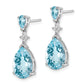 Sterling Silver Rhodium Plated Blue And White Topaz Earrings