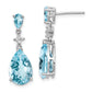 Sterling Silver Rhodium Plated Blue And White Topaz Earrings