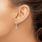 Sterling Silver Rhodium & Diam. Teardrop Post Dangle Earrings