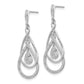 Sterling Silver Rhodium Plated Diamond Post Dangle Earrings