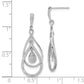 Sterling Silver Rhodium Plated Diamond Post Dangle Earrings