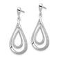 Sterling Silver Rhodium Plated Diamond Post Dangle Earrings