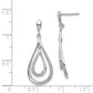 Sterling Silver Rhodium Plated Diamond Post Dangle Earrings