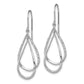 Sterling Silver Rhodium Plated Diamond Dangle Earrings