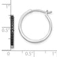 Sterling Silver White Night Rhodium-Plated Black Diamond Hoop Earrings