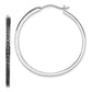 Sterling Silver White Night Rhodium-Plated Black Diamond Hoop Earrings