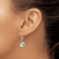 Sterling Silver Rhodium-Plated Green Quartz Dangle Lever Back Earrings