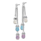 Sterling Silver Amethyst And Blue & White Topaz Dangle Earrings