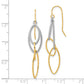 Sterling Silver W/14K Yellow Gold Geometric Dangle Earrings