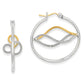 Sterling Silver W/14K Gold-Plated Polished Twisted Hoop Earrings