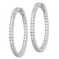 Sterling Silver Shimmer Rhodium-Plated 80 Stone 2.25mm Cz In And Out Round Hinged Hoop Earrings