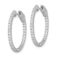 Sterling Silver Shimmer Rhodium-Plated 66 Stone 1.5mm Cz In And Out Round Hinged Hoop Earrings