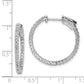 Sterling Silver Shimmer Rhodium-Plated 66 Stone 1.5mm Cz In And Out Round Hinged Hoop Earrings