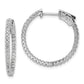 Sterling Silver Shimmer Rhodium-Plated 66 Stone 1.5mm Cz In And Out Round Hinged Hoop Earrings